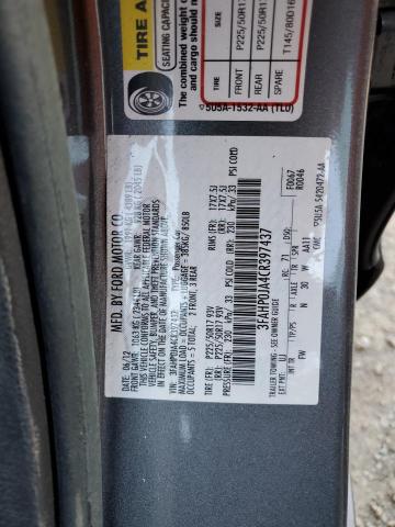 3FAHP0JA4CR397437 - 2012 FORD FUSION SEL GRAY photo 12