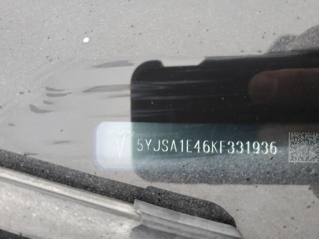 5YJSA1E46KF331936 - 2019 TESLA MODEL S Սև լուսանկար 12