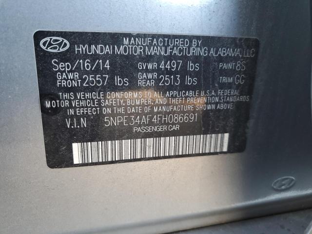 5NPE34AF4FH086691 - 2015 HYUNDAI SONATA SPORT SILVER photo 13