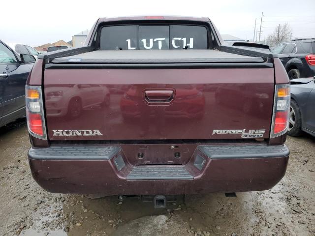 2HJYK16368H513566 - 2008 HONDA RIDGELINE RTX BURGUNDY photo 6