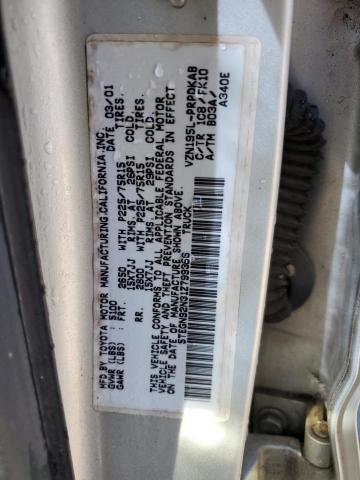 5TEGN92N31Z799366 - 2001 TOYOTA TACOMA DOUBLE CAB PRERUNNER SILVER photo 12