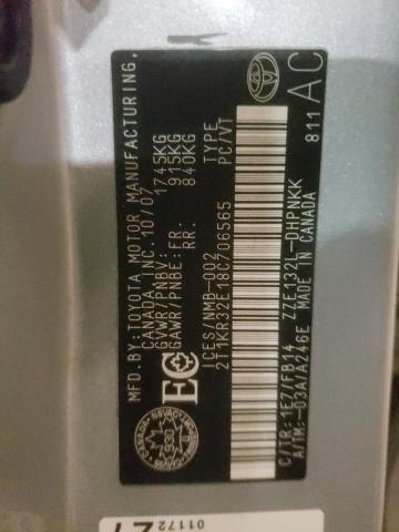 2T1KR32E18C706565 - 2008 TOYOTA COROLLA MA XR SILVER photo 12