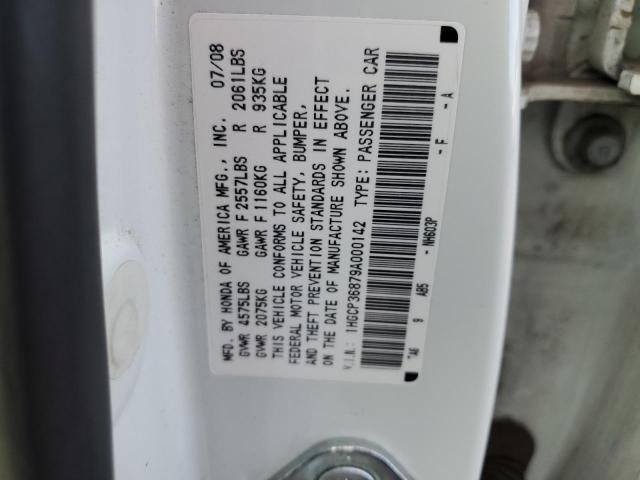 1HGCP36879A000142 - 2009 HONDA ACCORD EXL WHITE photo 13