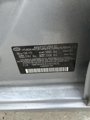 5NPDH4AE6GH693830 - 2016 HYUNDAI ELANTRA SE GRAY photo 12