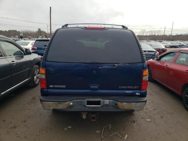 1GNEK13T51R162223 - 2001 CHEVROLET TAHOE K1500 BLUE photo 6