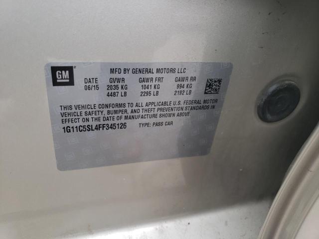 1G11C5SL4FF345126 - 2015 CHEVROLET MALIBU 1LT CREAM photo 12