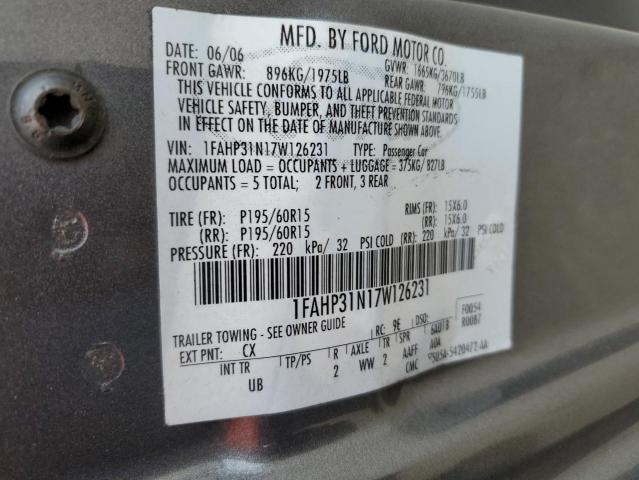 1FAHP31N17W126231 - 2007 FORD FOCUS ZX3 GRAY photo 12