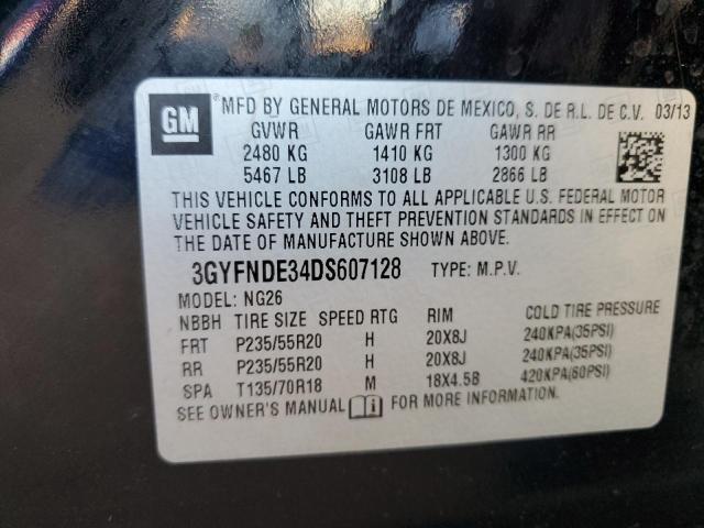 3GYFNDE34DS607128 - 2013 CADILLAC SRX PERFORMANCE COLLECTION Czarny zdjęcie 12
