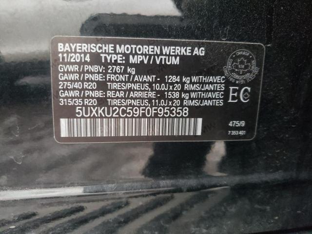 5UXKU2C59F0F95358 - 2015 BMW X6 XDRIVE35I BLACK photo 14