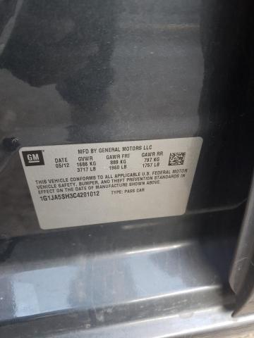 1G1JA5SH3C4201012 - 2012 CHEVROLET SONIC LS 石墨色 照片 12