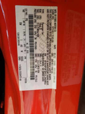 1FAHP3F2XCL342802 - 2012 FORD FOCUS SE RED photo 12