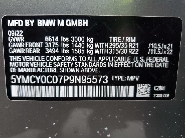 5YMCY0C07P9N95573 - 2023 BMW X6 M GRAY photo 12