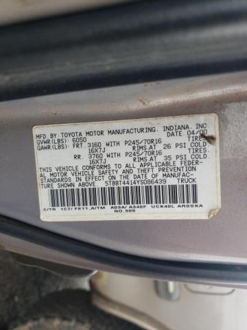 5TBBT4414YS086439 - 2000 TOYOTA TUNDRA ACCESS CAB 灰色 照片 12