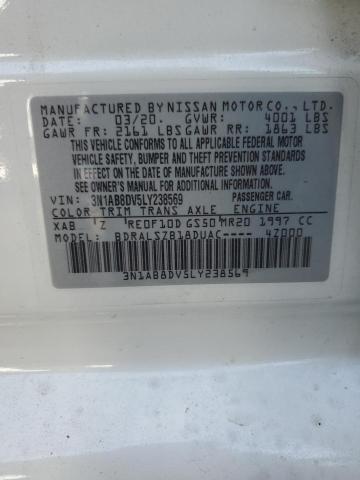 3N1AB8DV5LY238569 - 2020 NISSAN SENTRA SR WHITE photo 12