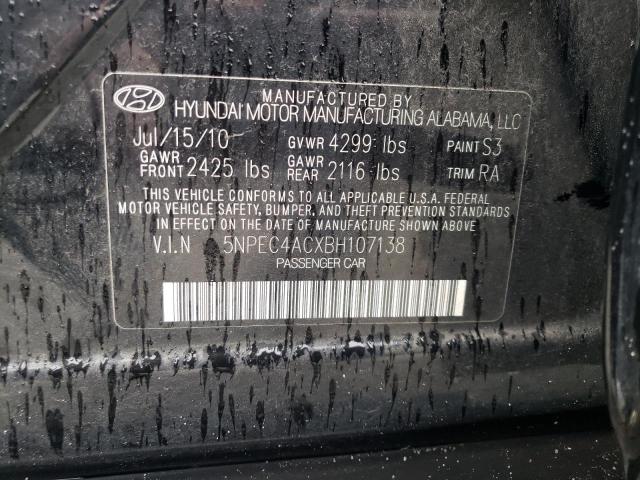 5NPEC4ACXBH107138 - 2011 HYUNDAI SONATA SE BLACK photo 13