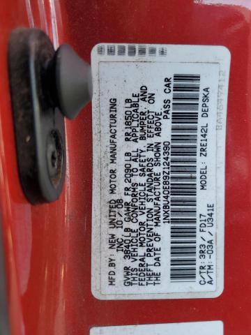 1NXBU40E89Z124390 - 2009 TOYOTA COROLLA BASE RED photo 12
