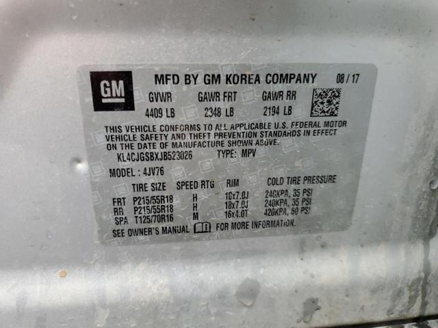 KL4CJGSBXJB523026 - 2018 BUICK ENCORE ESSENCE SILVER photo 13