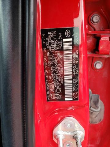 JTDKDTB38E1062530 - 2014 TOYOTA PRIUS C RED photo 13