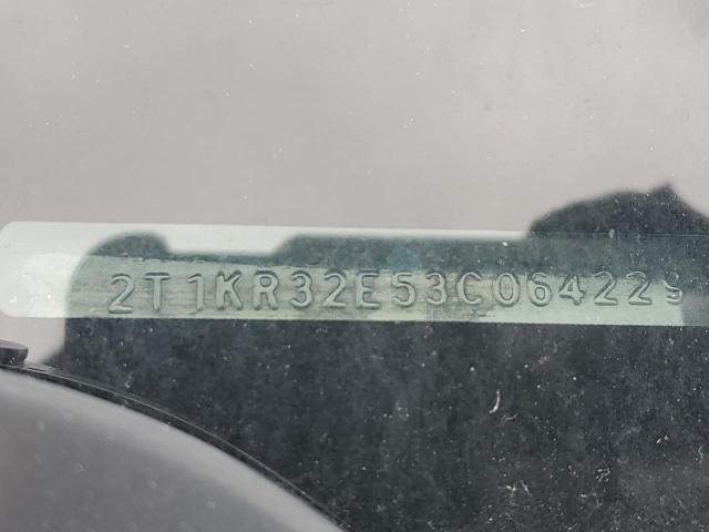 2T1KR32E53C064229 - 2003 TOYOTA COROLLA MA XR SILVER photo 12