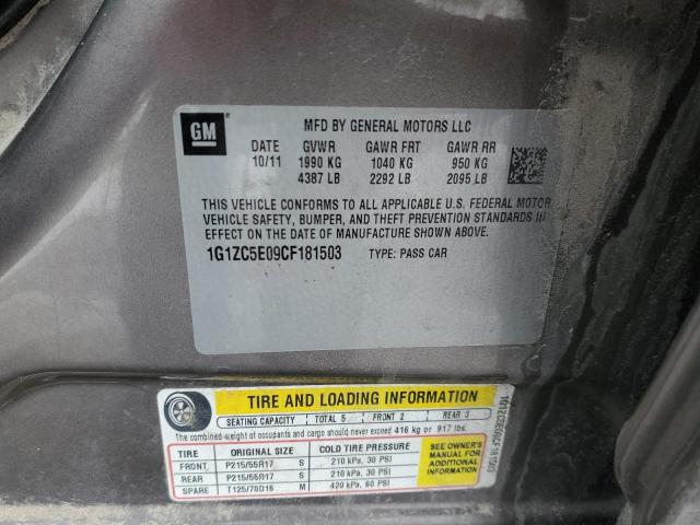 1G1ZC5E09CF181503 - 2012 CHEVROLET MALIBU 1LT 银色 照片 12