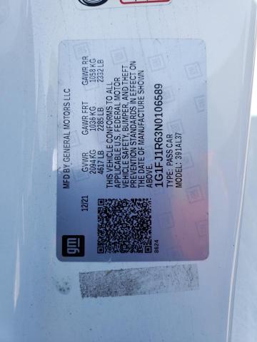 1G1FJ1R63N0106589 - 2022 CHEVROLET CAMARO ZL1 白色 照片 12