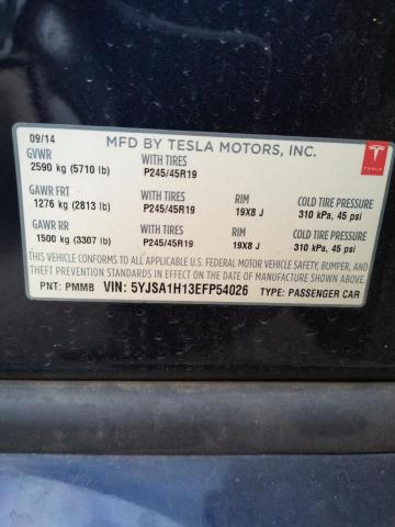5YJSA1H13EFP54026 - 2014 TESLA MODEL S Mavi foto 12
