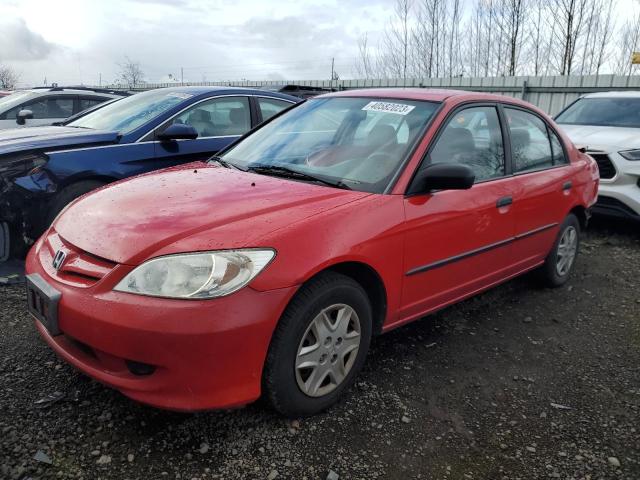 1HGES16395L000397 - 2005 HONDA CIVIC DX VP RED photo 1