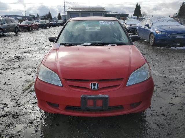 1HGES16395L000397 - 2005 HONDA CIVIC DX VP RED photo 5
