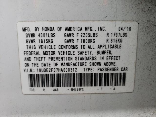 19UDE2F37HA000312 - 2017 ACURA ILX BASE WATCH PLUS WHITE photo 12