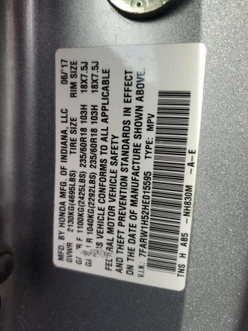 7FARW1H52HE015595 - 2017 HONDA CR-V EX SILVER photo 12