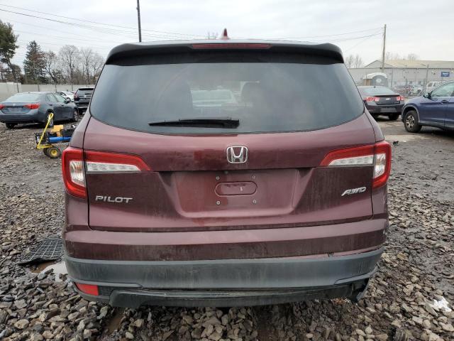 5FNYF6H11KB066210 - 2019 HONDA PILOT LX BURGUNDY photo 6