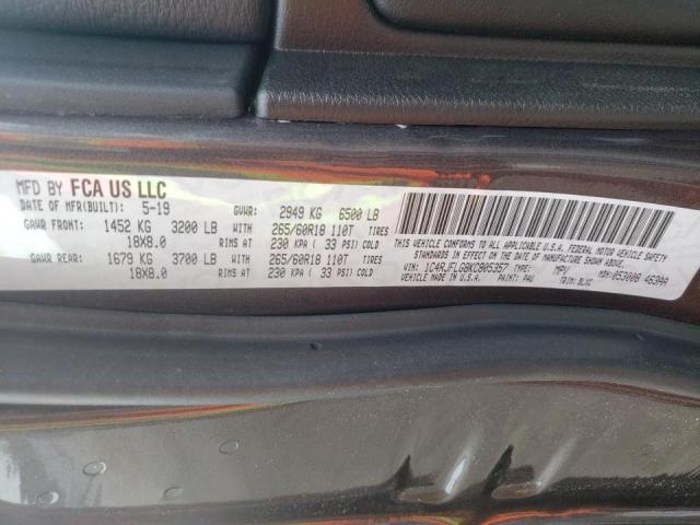 1C4RJFLG8KC805357 - 2019 JEEP GRAND CHER TRAILHAWK 黑色 照片 10