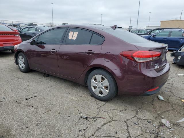 3KPFK4A72HE064258 - 2017 KIA FORTE LX MAROON photo 2