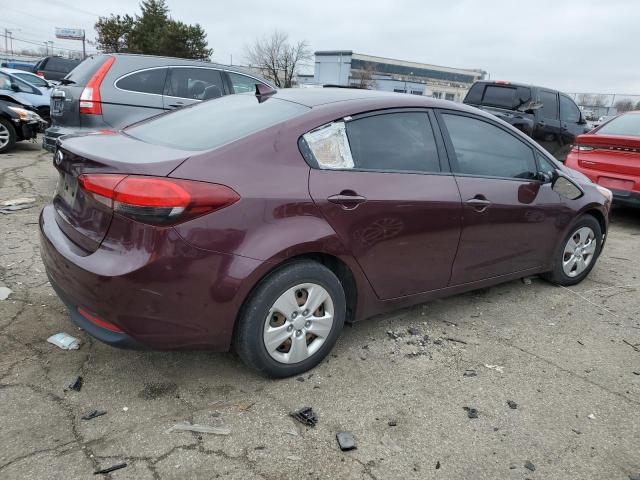 3KPFK4A72HE064258 - 2017 KIA FORTE LX MAROON photo 3