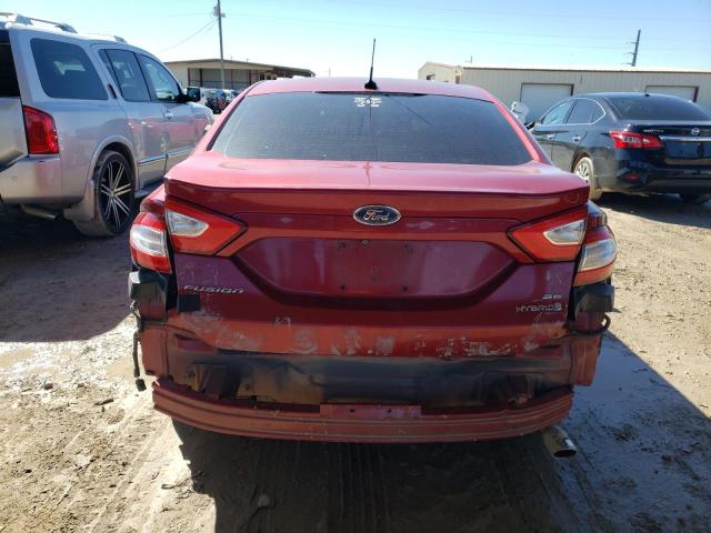 3FA6P0LU6GR268703 - 2016 FORD FUSION SE HYBRID RED photo 6