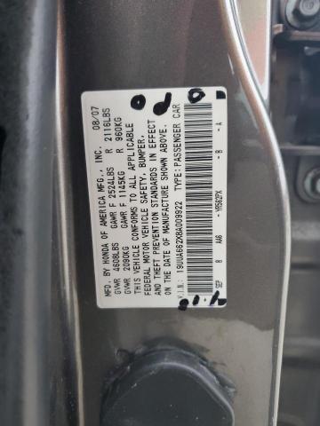 19UUA662X8A009922 - 2008 ACURA TL CHARCOAL photo 12