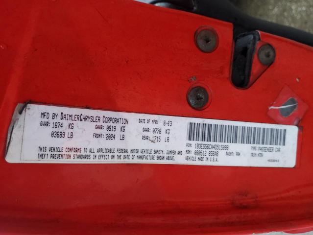 1B3ES56CX4D515098 - 2004 DODGE NEON SXT RED photo 12