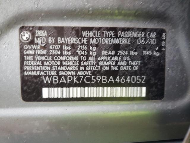 WBAPK7C59BA464052 - 2011 BMW 328 XI GRAY photo 12