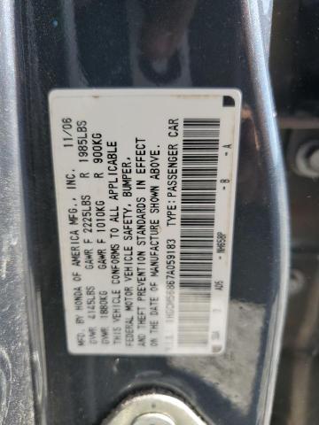 1HGCM56867A059183 - 2007 HONDA ACCORD EX BLACK photo 12