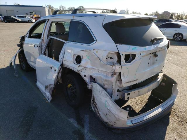 5TDKKRFH0FS115966 - 2015 TOYOTA HIGHLANDER XLE WHITE photo 2