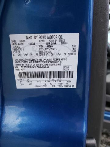 1FMCU02ZX7KA75747 - 2007 FORD ESCAPE XLS BLUE photo 13