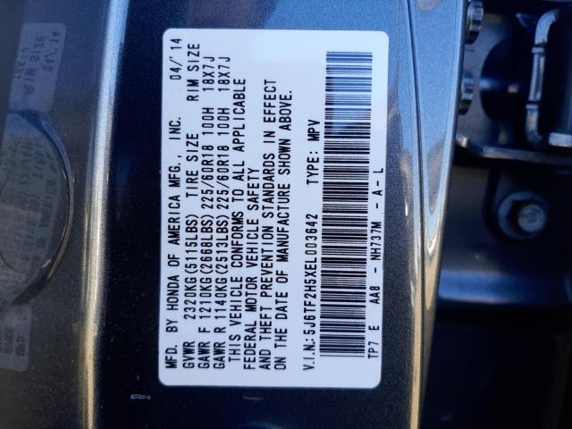 5J6TF2H5XEL003642 - 2014 HONDA CROSSTOUR EXL გრაფიტი ფოტო 13