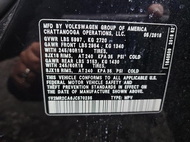 1V2MR2CA6JC570235 - 2018 VOLKSWAGEN ATLAS SEL Qara foto 12