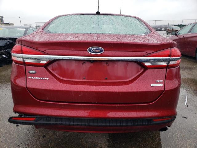 3FA6P0HDXHR241188 - 2017 FORD FUSION SE RED photo 6