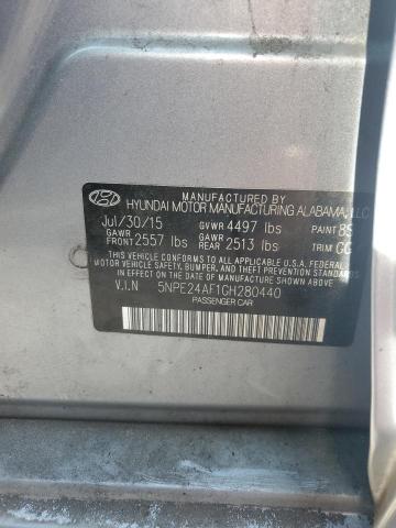 5NPE24AF1GH280440 - 2016 HYUNDAI SONATA SE SILVER photo 12