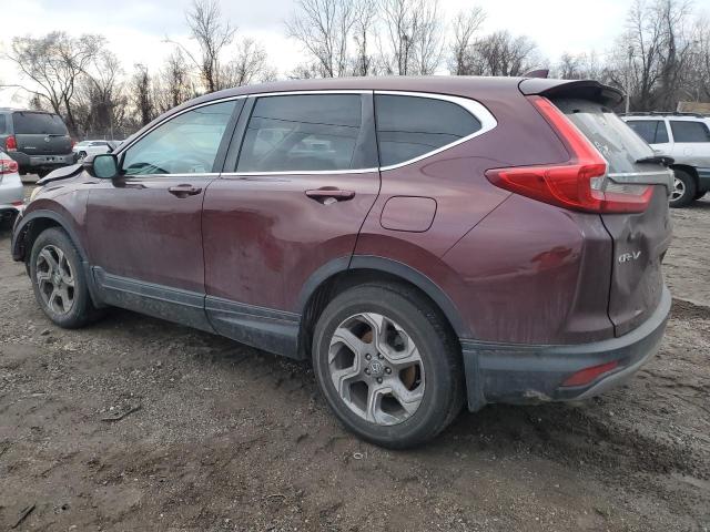 7FARW2H58KE062417 - 2019 HONDA CR-V EX BURGUNDY photo 2