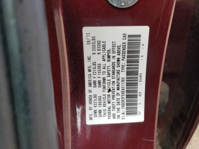 1HGCR2F5XEA011365 - 2014 HONDA ACCORD SPORT BURGUNDY photo 12