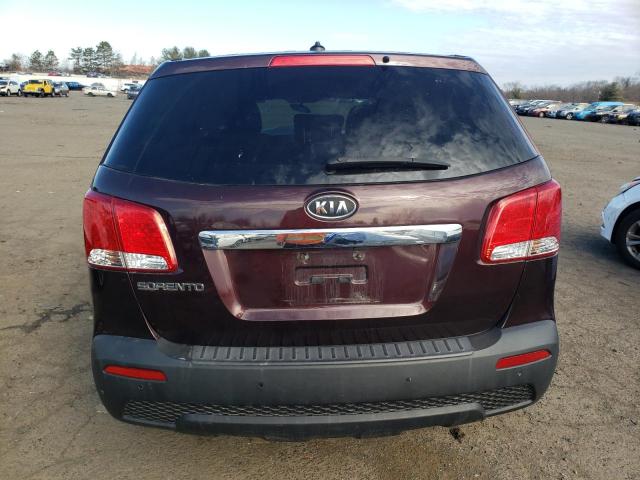 5XYKT4A11CG240610 - 2012 KIA SORENTO BASE MAROON photo 6