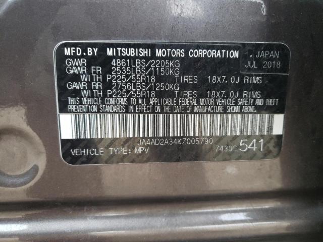 JA4AD2A34KZ005790 - 2019 MITSUBISHI OUTLANDER ES ყავისფერი ფოტო 14