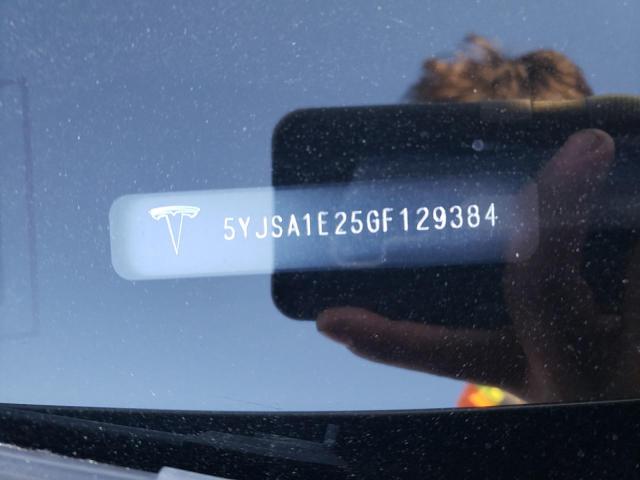 5YJSA1E25GF129384 - 2016 TESLA MODEL S Թուխ լուսանկար 12